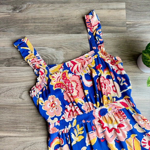 Tory Burch Aloisa Silk Floral Ruffle Strap A-Line Mini Dress Size 12 - Picture 3 of 16